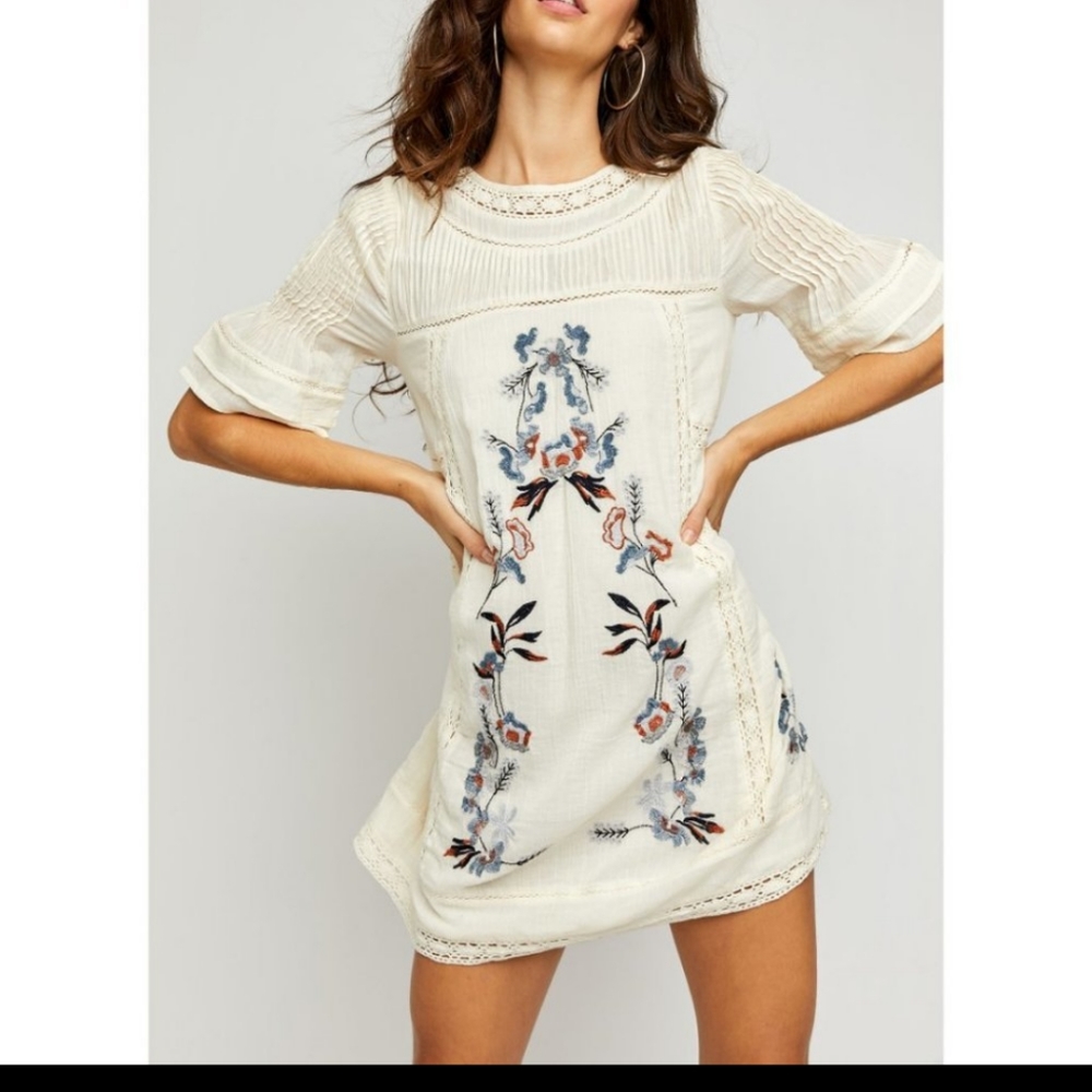 Free People Perfect Victorian Mini Embroidered Dress